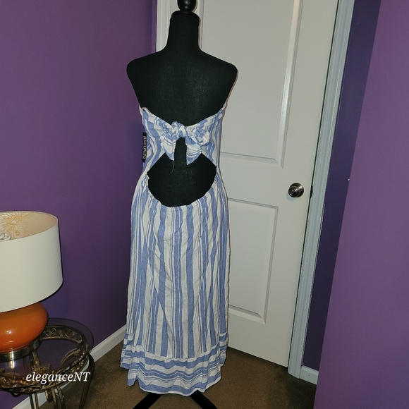 NY & Co. SoHo Street Blue and White Striped Women's Dress Sz: XL NWT - Picture 8 of 11